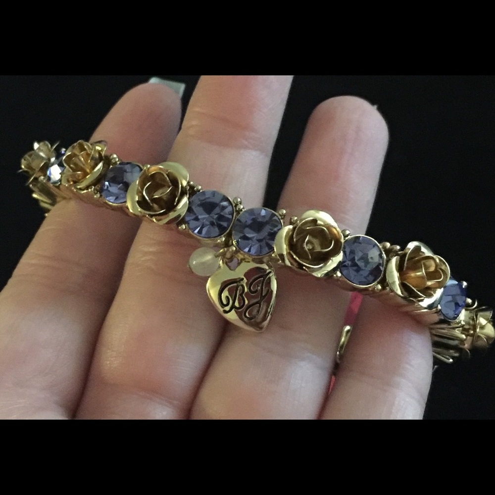 Betsey Johnson Rose & Crystal Stretch Bracelet